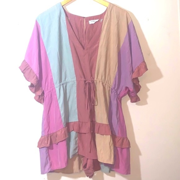 Storia Colorblock Ruffle Romper - Picture 4 of 7
